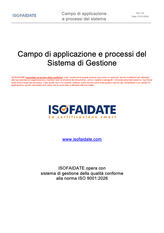 Campo di applicazione e processi